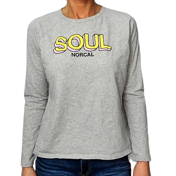 Soul Cycle Cotton Long Sleeve Shirt Large Grey - Picture 1 of 5